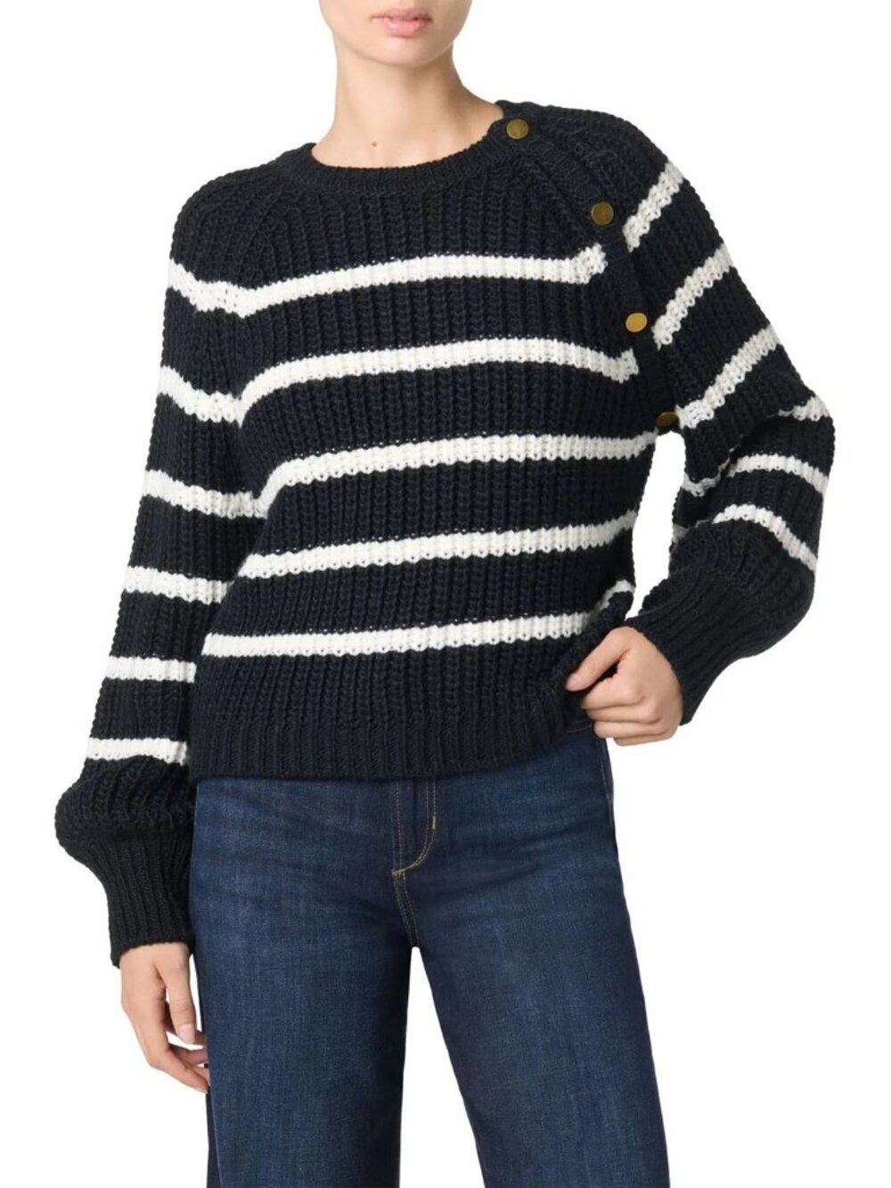 NWT New Joe's Jeans Striped Sweater With Buttons Size M